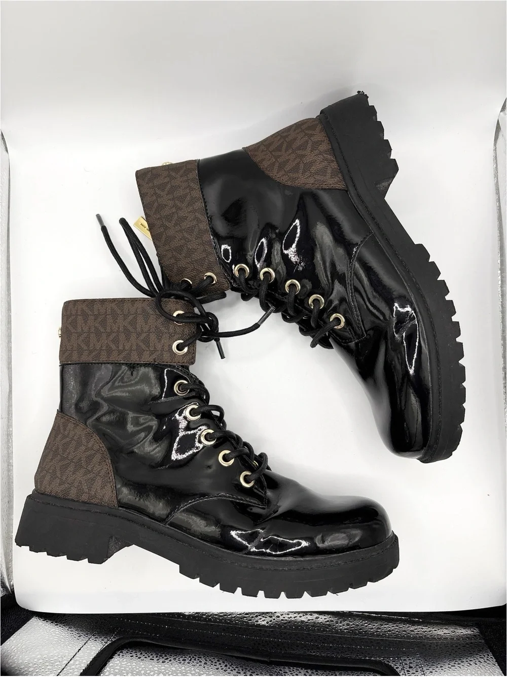 Michael Kors Black Alistair Lace-Up Combat Boots - Picture 2 of 6